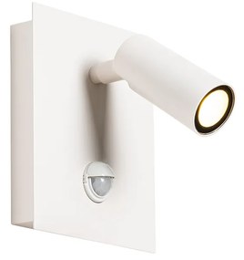 Aplică de perete exterioară albă cu LED inclus IP54 senzor de mișcare - Simon