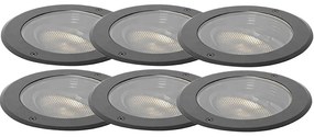 Set de 6 spoturi de sol exterioare dimabile negre IP65, inclusiv LED - Delux Honey