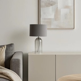 Lampa de masa sticla fumurie abajur gri Luxin