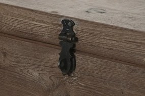 Cufăr decorativ din lemn masiv cu feronerie din metal negru, 46×31×31 cm, „Chest"