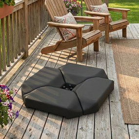 Outsunny Bază pentru Umbrelă de 4 Piese, pentru Cantilever Suport pentru Parasolar din HDPE Umplabil cu Apă 77 kg sau Nisip 100 kg | Aosom Romania