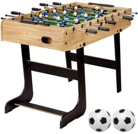 Fotbal de masă Belfast, 121x101x79 cm, pliabil, lemn deschis