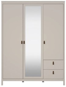 Șifonier grej cu oglindă 150x199x58 cm Madrid – Tvilum