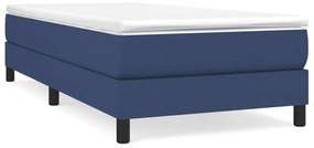 3144043 vidaXL Pat box spring cu saltea, albastru, 90x190 cm, textil