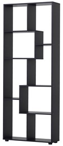 HOMCOM Bibliotecă cu rafturi Zig-zag Design Contemporan 70L x 24l x 178Î cm Panouri Particule negru | Aosom Romania