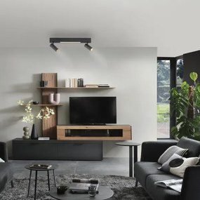 Schöner Wohnen 11793-18 - Spot LED DANTE 2xGU10/10W+LED/7,2W negru