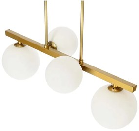 Lustră albă/aurie cu abajur din sticlă Kama – Candellux Lighting