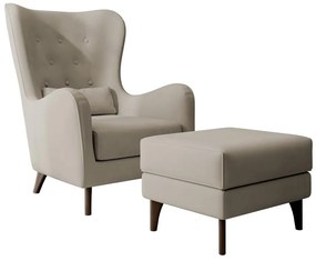 Fotoliu cu suport picioare Calimero II  (gri bej + wenge). 1099328