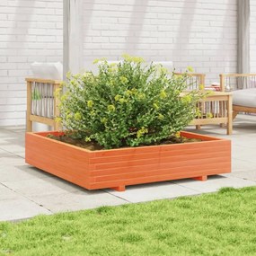 vidaXL Jardinieră grădină, maro ceruit, 110x110x26,5cm, lemn masiv pin