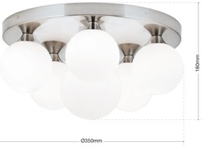Lustra aplicata design modern SNOWWHITE 6L crom satin