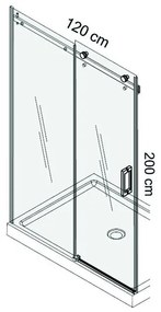 Cabina de dus Mediterraneo, Paloma, 120 x 90, cu usa culisanta si perete lateral fix