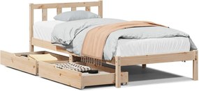 vidaXL Cadru pat fără saltea, 100x200 cm, lemn masiv pin