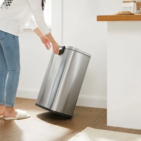 Coș de gunoi TIDY cu închidere lentă, 50 l, argintiu SongmicsHome