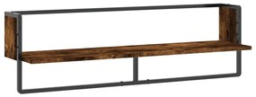 836295 vidaXL Raft de perete cu bare, stejar fumuriu, 100x25x30 cm
