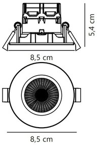 Set de 3 spoturi incastrabile baie LED dimabil Fremont 3-Kit IP65 2700K alb