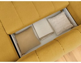 Colțar galben muștar extensibil/cu spațiu de depozitare (cu colț pe partea stângă/în formă de "U") Fuji – Bobochic Paris