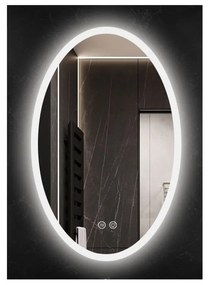 Oglinda ovala 60 cm cu iluminare LED exterior si dezaburire Fluminia, Picasso-EX