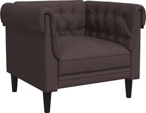 vidaXL Fotoliu Chesterfield maro închis, material textil