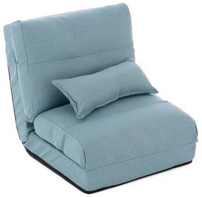 Fotoliu pliant confortabil, 220x60 x 14 cm, albastru deschis