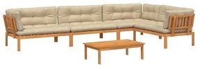 3209537 vidaXL Set canapele de grădină cu perne din paleți 5 piese lemn acacia