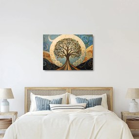 Tablou pe sticlă – Arborele vieții și spirale (70x50 cm)