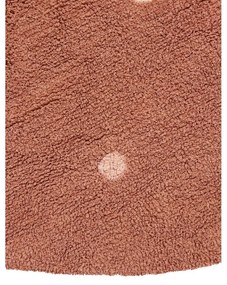 Covor pentru copii cărămiziu lavabil/țesut manual din bumbac ø140 cm Round Dot Chestnut – Lorena Canals