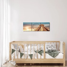 Tablou - Monumente renumite maiașe (cu ceas) (90x30 cm)