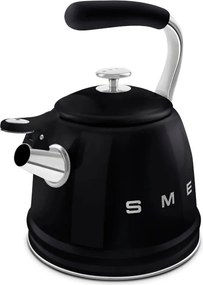 Ceainic cu fluier Smeg CKLW2001BL, 2,3 l, Inductie, Maner rece, Negru