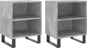 vidaXL Noptiere, 2 buc., gri beton, 40x30x50 cm, lemn compozit