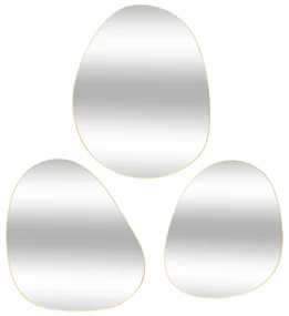 Oglinzi in forme neregulate LIDA, in rame aurii, 3 bucati