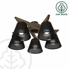 Lustră LED aplicată Brilagi ANTHONY 5xE14/40W/230V stejar nuc/negru