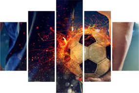 Tablou - Minge de fotbal în flăcări (150x105 cm)