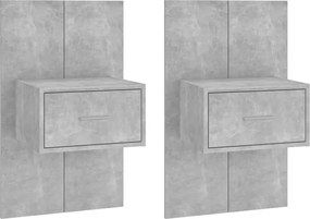 vidaXL Noptiere de perete, 2 buc., gri beton