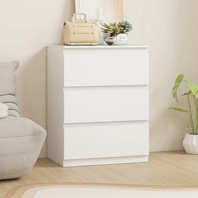 HOMCOM Comodă cu 3 sertare, pentru living, dormitor, hol, PAL, Alb | Aosom Romania