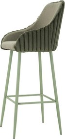Scaune de bar verzi cu cotiere 2 buc. tapițate (înălțime șezut 78 cm) Alaska – Mauro Ferretti