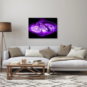 Tablou pe sticlă fractalilor în violet (70x50 cm)