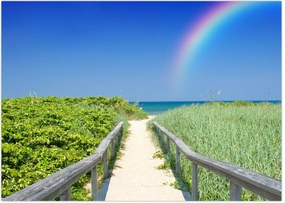 Tablou - Peisaj și curcubeu (70x50 cm)