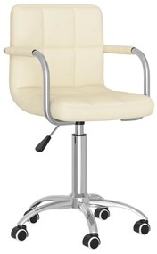vidaXL Scaun de bucătărie pivotant, crem, material textil