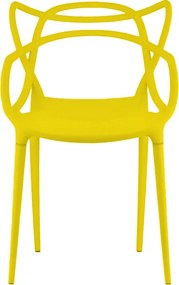 Set 4 bucati scaune din plastic KATO, galbena