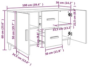 Servanta, stejar sonoma, 100x36x60 cm, lemn prelucrat 1, Stejar sonoma