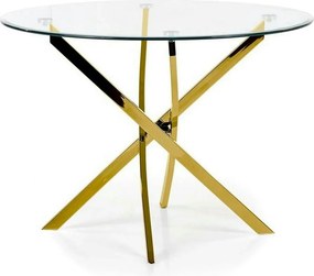 Masa rotunda de sticla RAYMOND, auriu, 100x73 cm