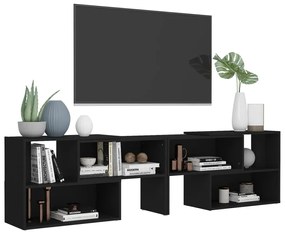 Comoda TV, negru, 149x30x52 cm, PAL 1, Negru