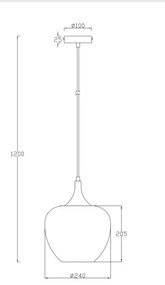 Lustră pe cablu Globo 15548HK MAXY 1xE27/60W/230V d. 24 cm antracit