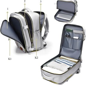 Rucsac impermeabil pentru școală, călătorie și sport Gri