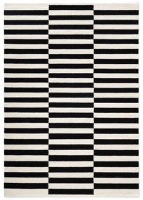 Covor negru-alb reversibil/țesut manual din lână 160x230 cm Donna – Hanse Home