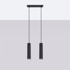 Lustră pe cablu Sollux SL.1574 KARBON 2xGU10/10W/230V negru