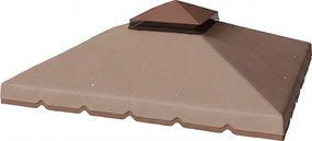 Outsunny Prelată de schimb 3x3 m cu acoperiș dublu Orificii de drenaj și UPF 30+ Doar prelată NU include cadru Kaki | Aosom Romania