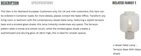 Veioza/Lampa de masa design decorativ Vessel fumuriu
