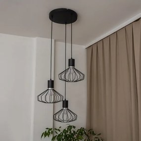 Lustră pe cablu SOLANO 3xE27/15W/230V negru/crom lucios