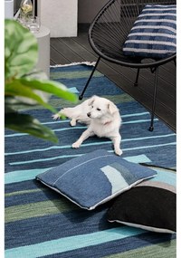 Covor reversibil pentru exterior din plastic reciclat Green Decore Marlin, 160 x 230 cm, albastru-închis